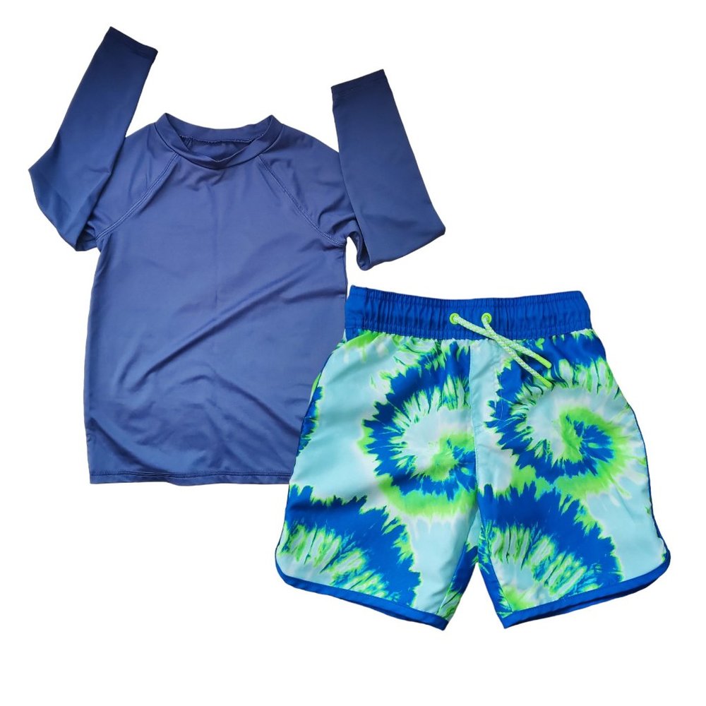 Cat & Jack 2 piece set Size 5T Swim Trunk Rash Guard. Gently worn.